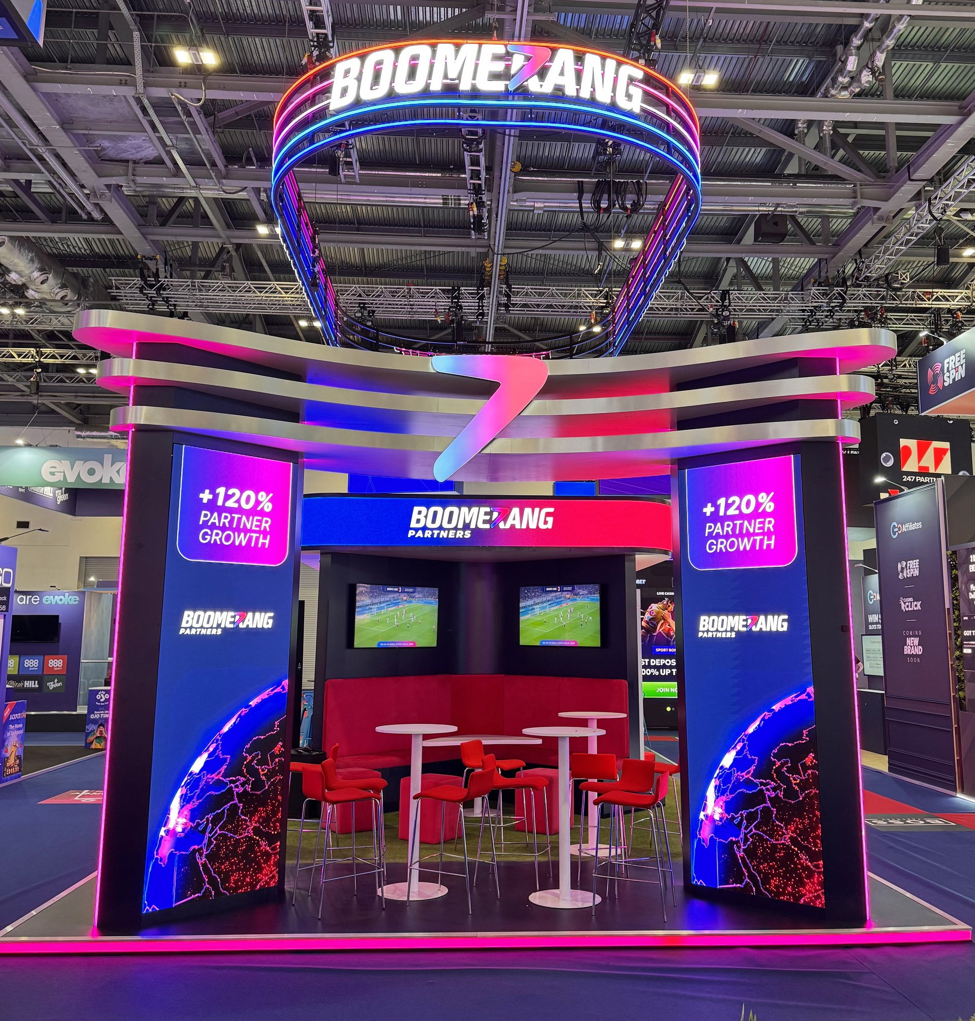 Boomerang Igb London trade show stand