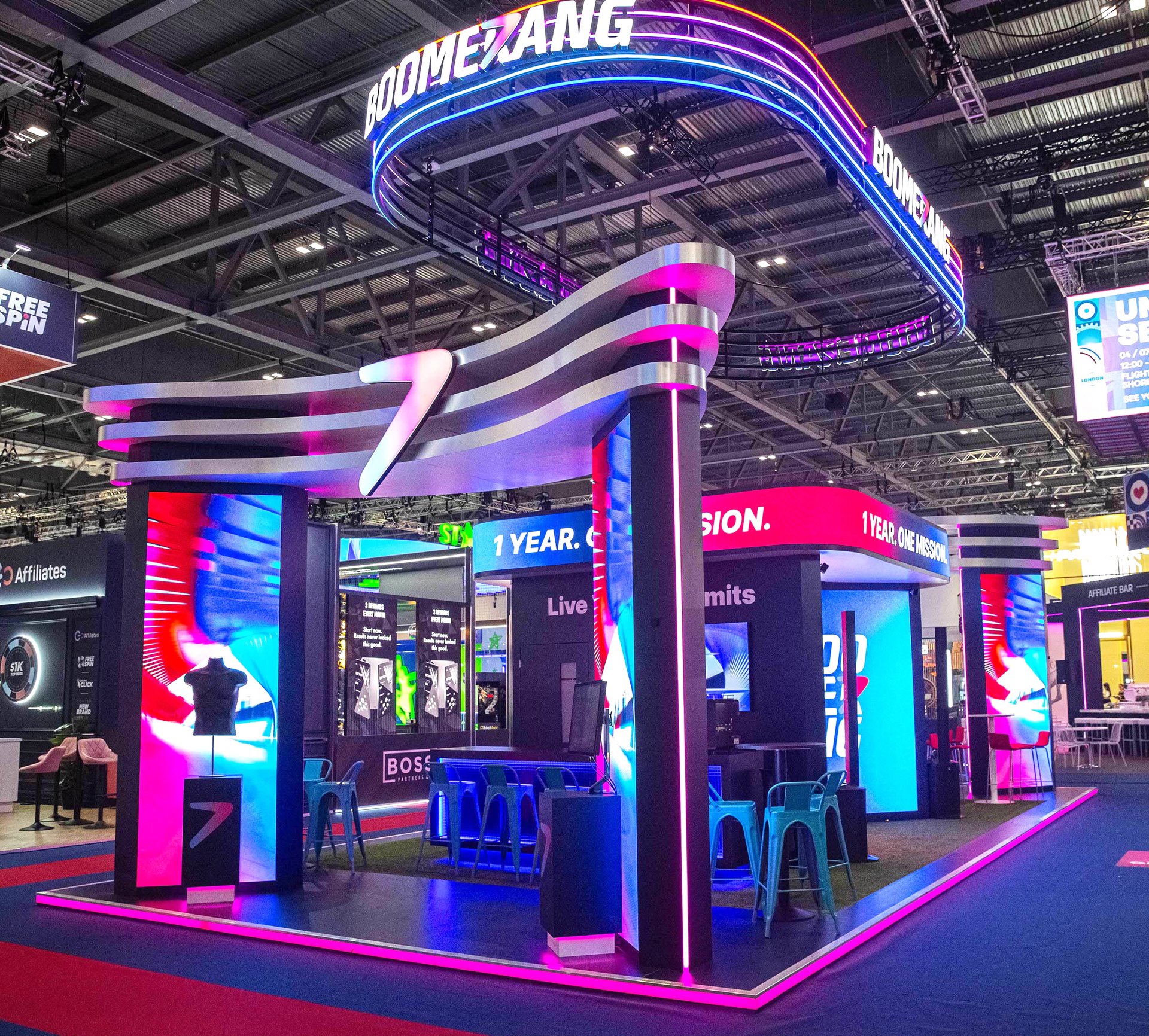 Boomerang Igb London trade show stand