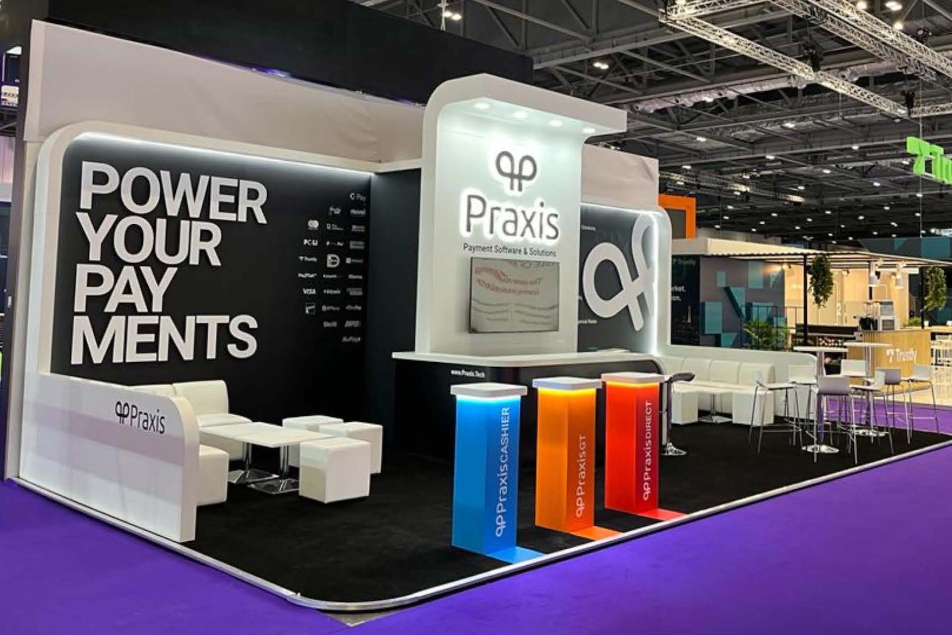 Praxis Technology ICE London 2022 exhibition stand