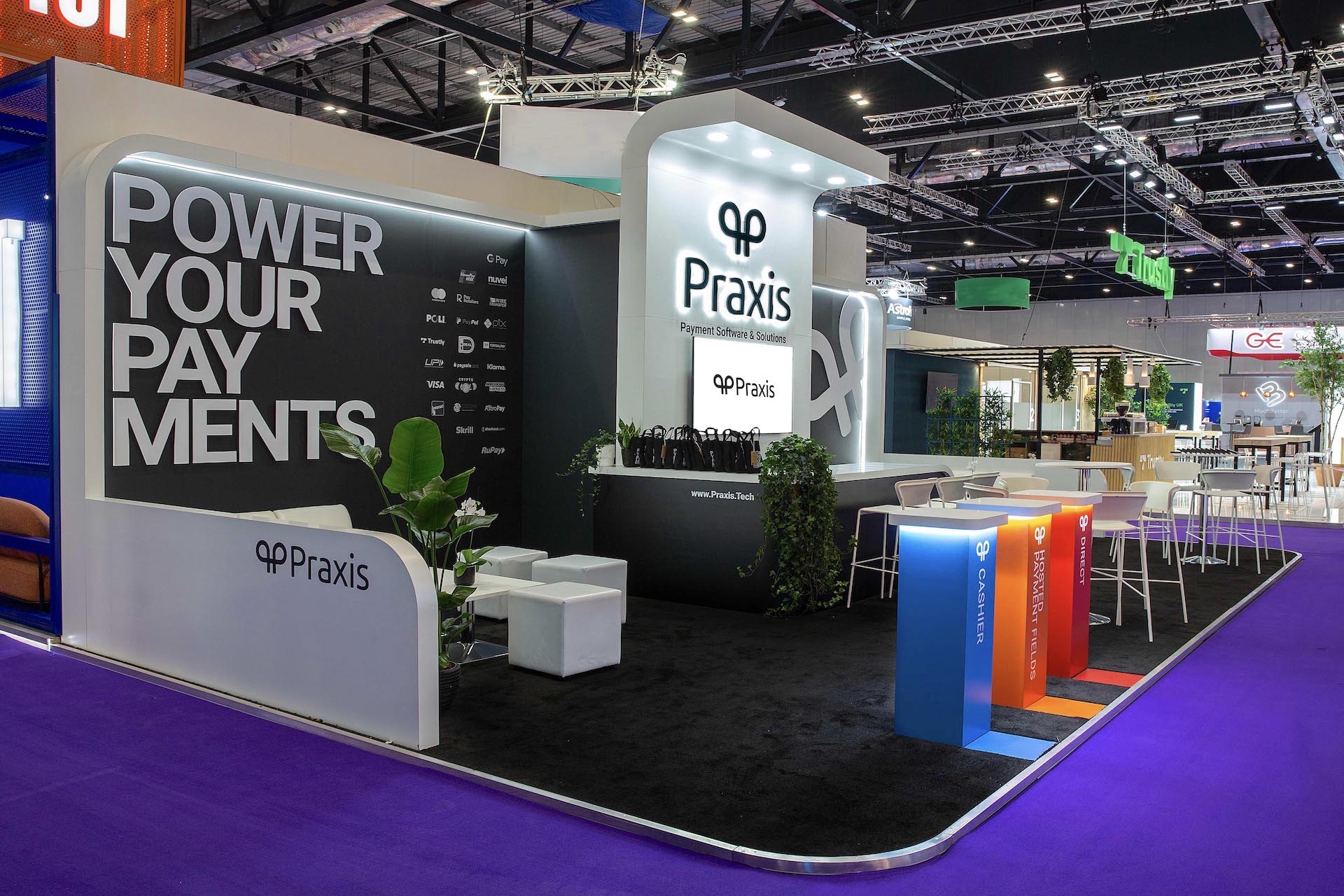 Praxis Technology ICE London 2023 exhibition stand