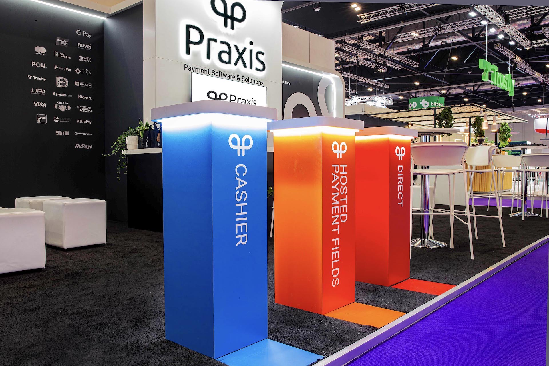 Praxis Technology ICE London 2023 exhibition stand